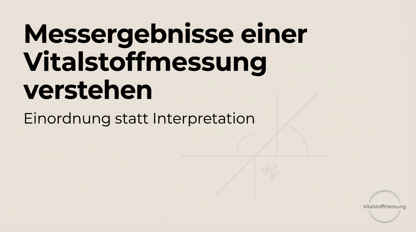 Messergebnisse einer Vitalstoffmessung verstehen